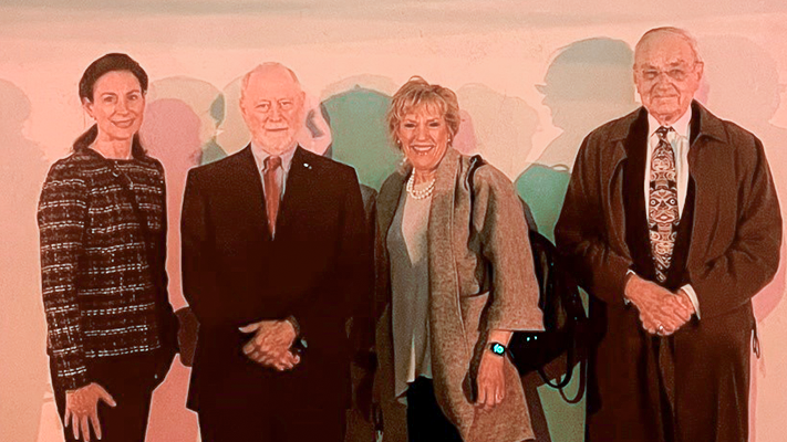 AAN President Carlayne L. Jackson, MD, FAAN and Mary Post, Chief Executive Officer of the AAN, at the WCN, shown alongside Prof. Guy Rouleau, WFN Vice-President, and Prof. Vladimir Hachinski, WFN Past President.