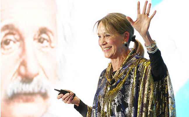 Woman speaking at the ɫ's Annual Meeting.