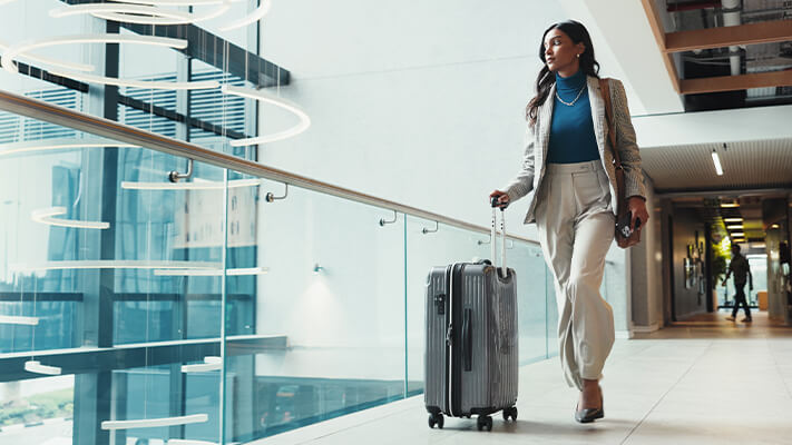 Woman traveling with luggage