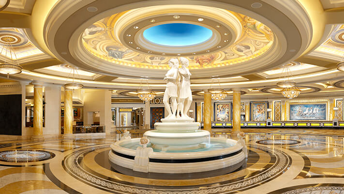 Reception area Caesars Palace Hotel in Las Vegas USA