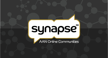 Synapse: AAN Online Communities logo on black background