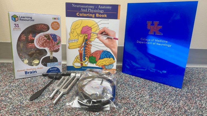 Some of the items provided to the high school students preparing for careers in health care.