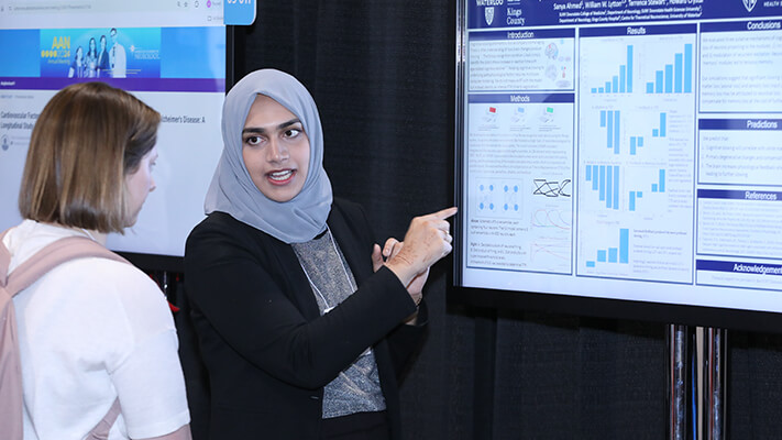 Poster hall attendees have the opportunity to engage with and ask questions of the abstract poster authors.